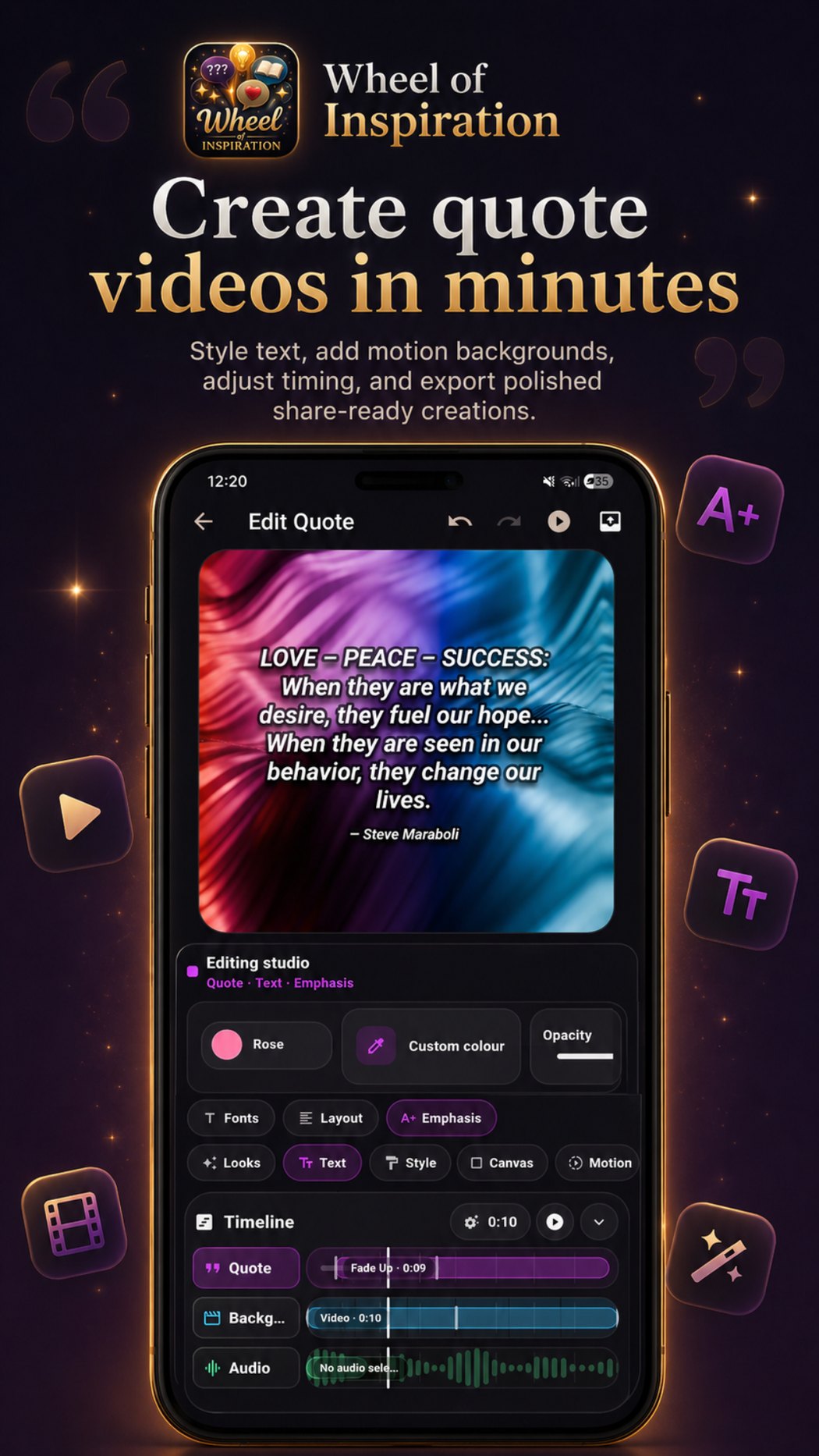 Create quote videos in minutes