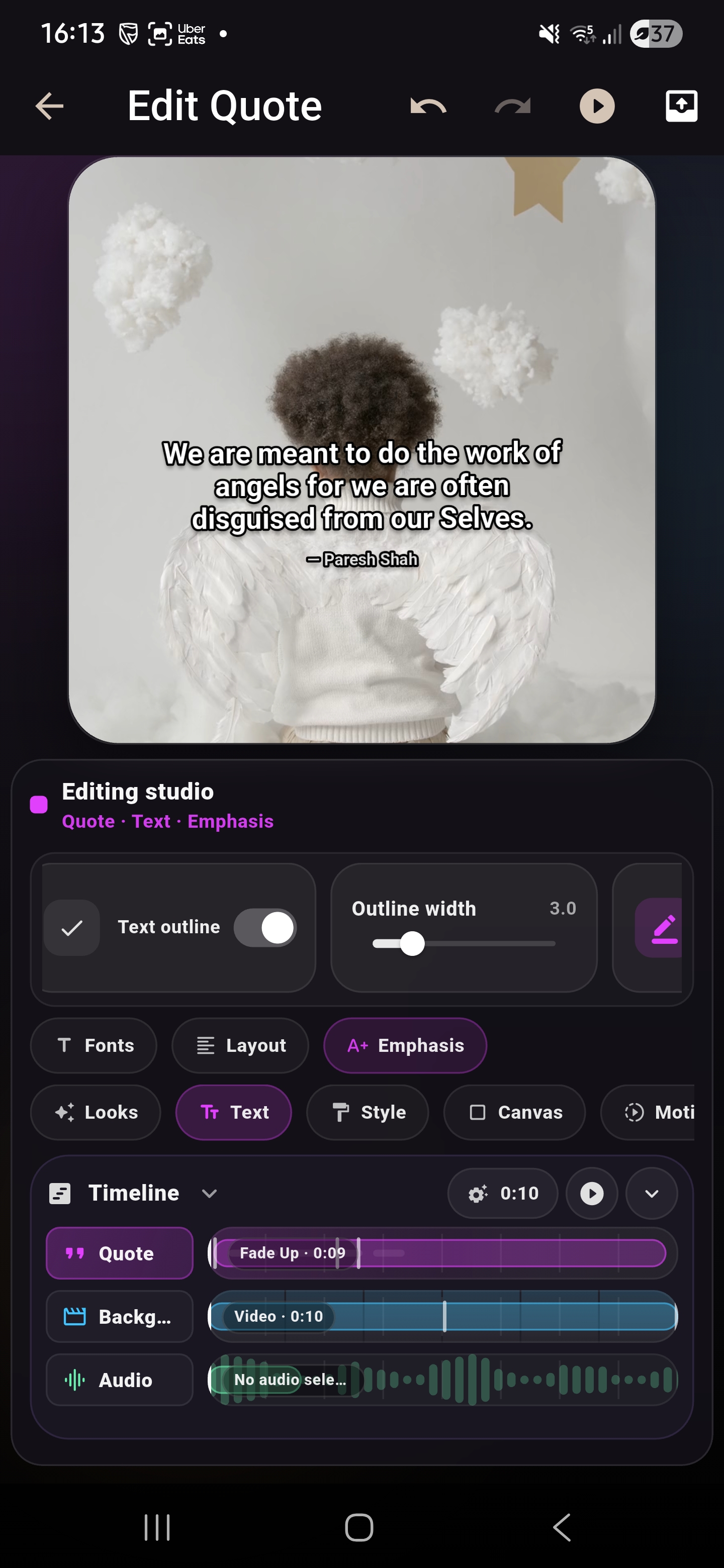 Wheel of Inspiration editor preview